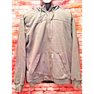 Carhartt Jacket Men's 2XL Gray Quilted Lined Rain Defender Hooded Full Zipper